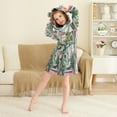 thumbnail image 3 of FORMRS Niños Bathrobe Unisex Hooded Robe Soft Plush Pajamas Sleepwear, Size 2-3T, Window Plants, 3 of 7