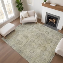 Addison Rugs Mayfield Premium Machine Washable Transitional Border Taupe Rectangle Rug, 10' x 14'