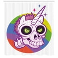 thumbnail image 3 of Ambesonne Cartoon Shower Curtain, Unicorn Design, 69"Wx84"L, Multicolor, 3 of 3