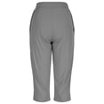 thumbnail image 5 of Oiangi Capri Pants for Women Elastic High Waisted Capris Split Hem Cropped Trousers with Pockets Gray, 5 of 8