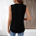 thumbnail image 5 of Women's Pleated Tank Tops Dressy Casual Summer Blouses Business Shirts V Neck Sleeveless Tunic Tops,Black ,XL, 5 of 8