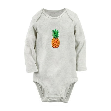 

Fruit Pineapple Image Print Cute Rompers Newborn Baby Unisex Bodysuits Infant Jumpsuits Toddler 0-12 Months Kids Long Sleeves Oufits (Gray 0-6 Months)