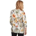 thumbnail image 2 of Alfred Dunner Womens Petite Tropical Bird Button Front Top, 2 of 4