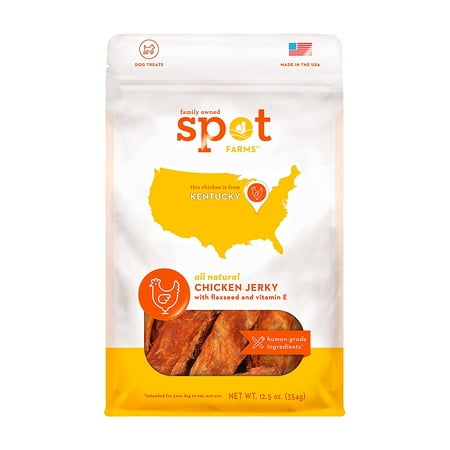 All Natural Human Grade Dog Treats, Chicken Jerky with Flaxseed and Vitamin E, 12.5 Ounce, US Grown Chicken: Chicken raised without antibiotics on family farms in.., By Spot (Best Way To Treat Spots)