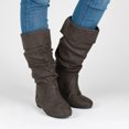 thumbnail image 6 of Journee Womens Shelley-6 Wide Calf Round Toe Mid Calf Boots, 6 of 10