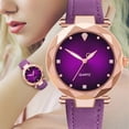 thumbnail image 3 of Resicozy Women's Vintage Watch Quartz Watch with Leather Strap Dress Wristwatch for Ladies Purple, 3 of 7