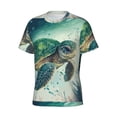 thumbnail image 3 of Rocae Watercolor Turtle1 for Men's Moisture-Wicking Crew Tee - T-Shirt for Sports, Outdoor Activities, and Casual WearLarge, 3 of 9