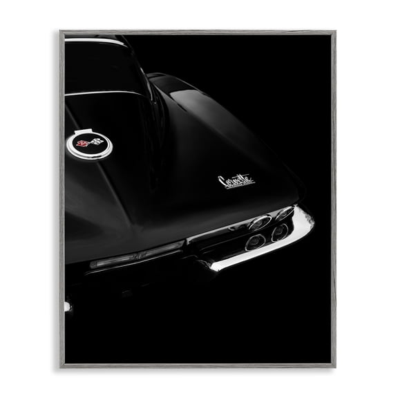 Stupell Industries Industrial Black Sports Car Photography Gray Framed Giclee Art, 16 x 20, by Mark Rogan