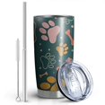 thumbnail image 2 of 20 Oz Paw Prints and Bones Coffee Tumbler Double Wall Insulated Stainless Steel Water Bottle | Metal Reusable Thermoses Flask with Cup Cap | Leak & Sweat Proof with Anti-Dust Lid, 2 of 7