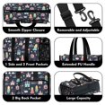 thumbnail image 3 of Teacher Tote Bag,Dark Blue Princess Castle Pattern Teacher Utility Tote Bag,Large Work Tote Bags for Women with Multiple Pockets,Top Zipper Closure,13.8x10.6x6.7 Inch, 3 of 5