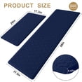 thumbnail image 2 of Buganda Kitchen Rugs and Mats, Sets of 2 Runner Rugs, Anti Fatigue Kitchen Rugs, Non Slip Waterproof Floor Mats, 17.3"x59"+17.3"x29", Navy Blue, 2 of 9