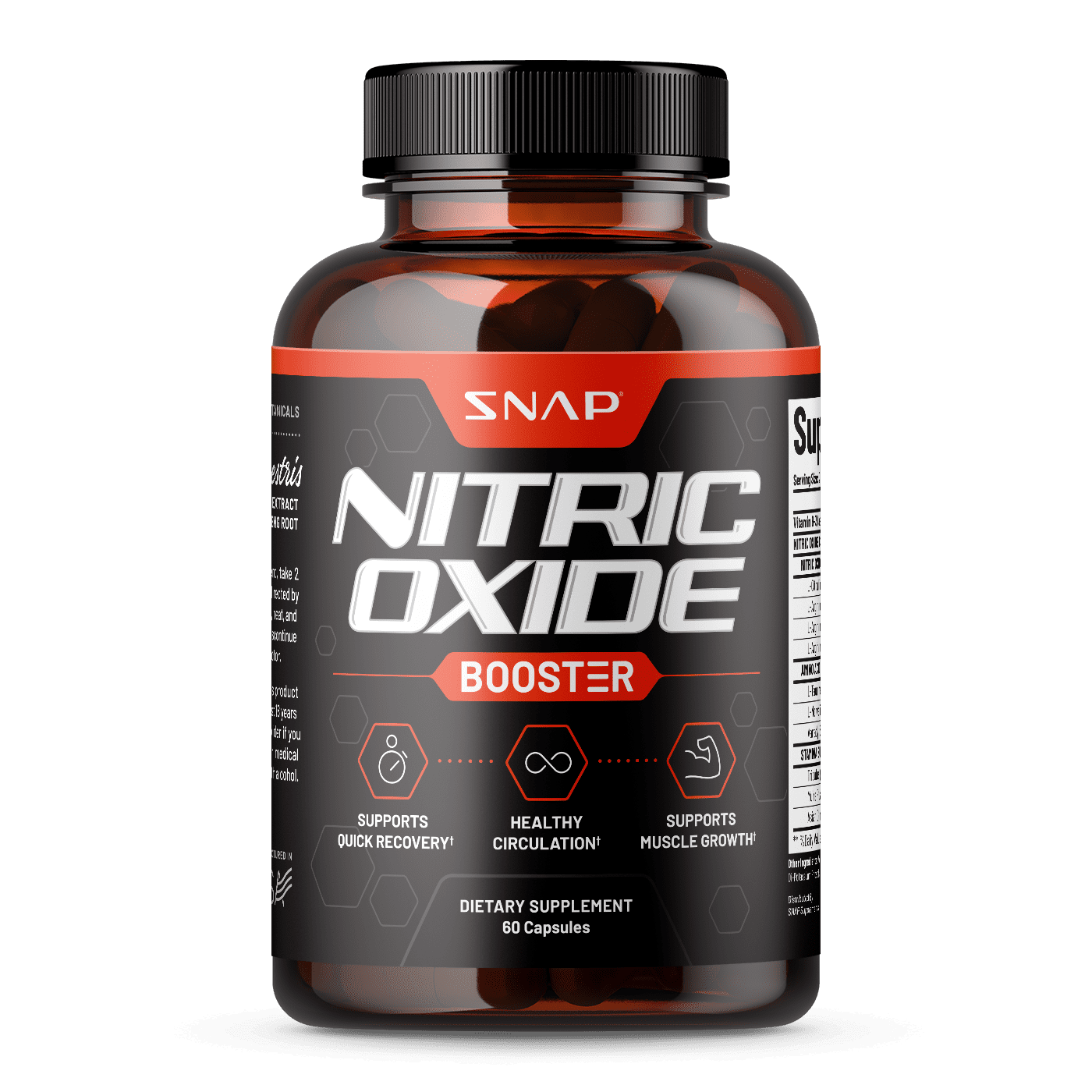 brydning Kilde Lægge sammen Snap Supplements Nitric Oxide Booster - Pre Workout, Muscle Builder, 60  Count - Walmart.com