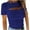 Blue tops for women, variant on ATOYSOY Women's Slim Basic Cutout Tops Cotton Elegant Casual Solid Color Round Neck Retro for Teens Girls Summer Pullover Short Sleeve Fashion Shirts Black L