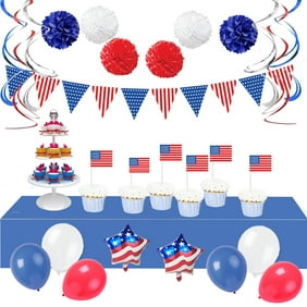 LifeMadeSimple American Flag Patriotic Party Decorations- Great  4th of July Decorations, Memorial Day Decorations, Military Party Decorations Party -34 Pieces