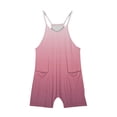 thumbnail image 3 of AJTQTH Girls Summer Sleeveless Casual Solid Color One Piece Romper Loose Fit Summer Spaghetti Strap Overalls Shorts Jumpsuit with Pockets Z01-Pink 7-8 Years, 3 of 7