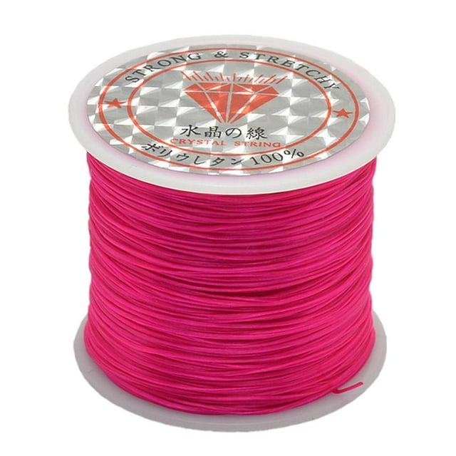 veasfak 50m/roll Stretchy Elastic String Cord Thread Perfect for Bracelet, Necklace, Rose Red