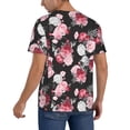 thumbnail image 2 of Rateoe Rose Flowers Pattern Men’s Baseball Short Sleeve Polo Shirt, Midweight Men's Shirt Golf Shirt Polo Shirts Quick Dry Short-X-Large, 2 of 7