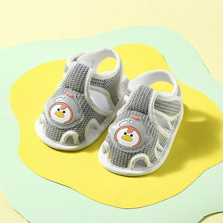

Summer new boys and girls baby step sandals 0-1 years old soft bottom cloth newborn baby shoes