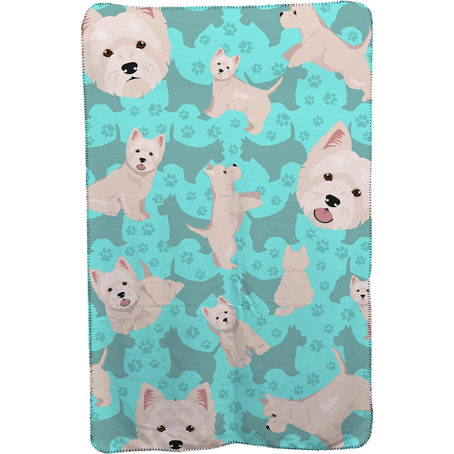 WBTAYB MLM1019TBLT Westie Soft Travel Blanket with Bag, Airplane