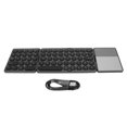 thumbnail image 1 of Round Key Bluetooth Foldable Keyboard with Touchpad Universal 140mAh Wireless 64 Key Folding Keyboard Black, 1 of 5