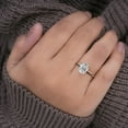 thumbnail image 4 of Cora Jewellery 3CT Hidden Halo Oval Moissanite Engagement Ring For Women, 18K White Gold, 4 of 8