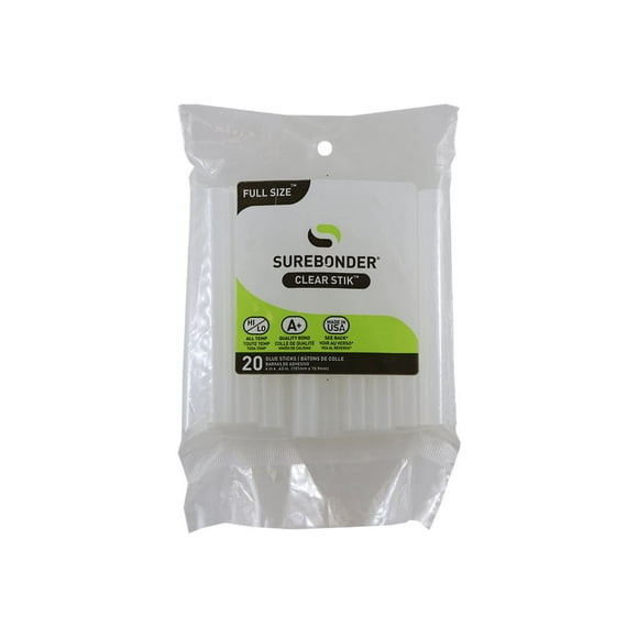 Surebonder Clear Stik Taille Normale - Bâton de Colle Thermofusible - 20 Pcs - 0,43 Po - Longueur : 3,98 Po