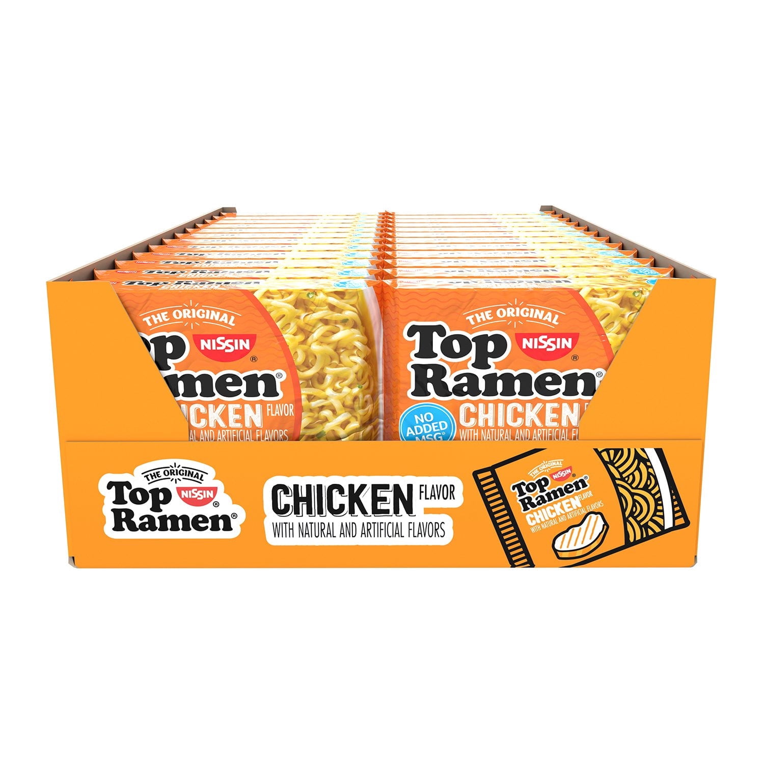 Nissin Top Ramen Chicken Flavor Instant Noodles, 24 pk Pack of 1 with Serving Bowl by OMA