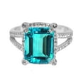 thumbnail image 2 of Sterling Silver with Paraiba Tourmaline and Natural White Topaz Halo Ring, 2 of 3