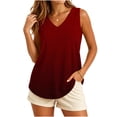 thumbnail image 2 of Avirosel Women's Plus Size Tank Tops V Neck Casual Lightweight Sleeveless Loose Fit Tunic Blouse for Summer Wine, 2 of 8