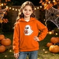 thumbnail image 5 of Unisex Boys Girls Fashion Print Hoodies Long Sleeves Hooded Pullover Sweatshirt Fall Winter Halloween Top Clothes Orange 9-10 Years, 5 of 7