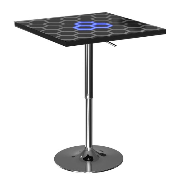 23.6*23.6*35.4in LED Touch-Sensitive Pub Table with Hexagon Glass Top