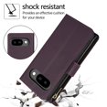 thumbnail image 6 of Decase for Google Pixel 9A Wallet Phone Case with Crossbody Lanyard Strap&Wrist Strip,Shockproof Stylish Zipper Pockets Case with Card Slots+Cash Slots,PU Leather Folio Book Design,Darkpurple, 6 of 9