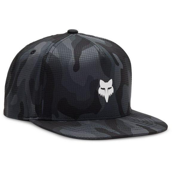 Fox Fox Head Camo Tech Snapback Hat (One Size Fits Most, Black Camouflage)