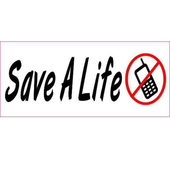 3.5in x 1.5in Save A Life Cell Phone Sticker Vinyl Decal Vehicle