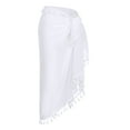 thumbnail image 4 of Beach Sarong Coverups for Women Chiffon Bathing Suit Wrap Skirt for Swimsuit, White, 4 of 7