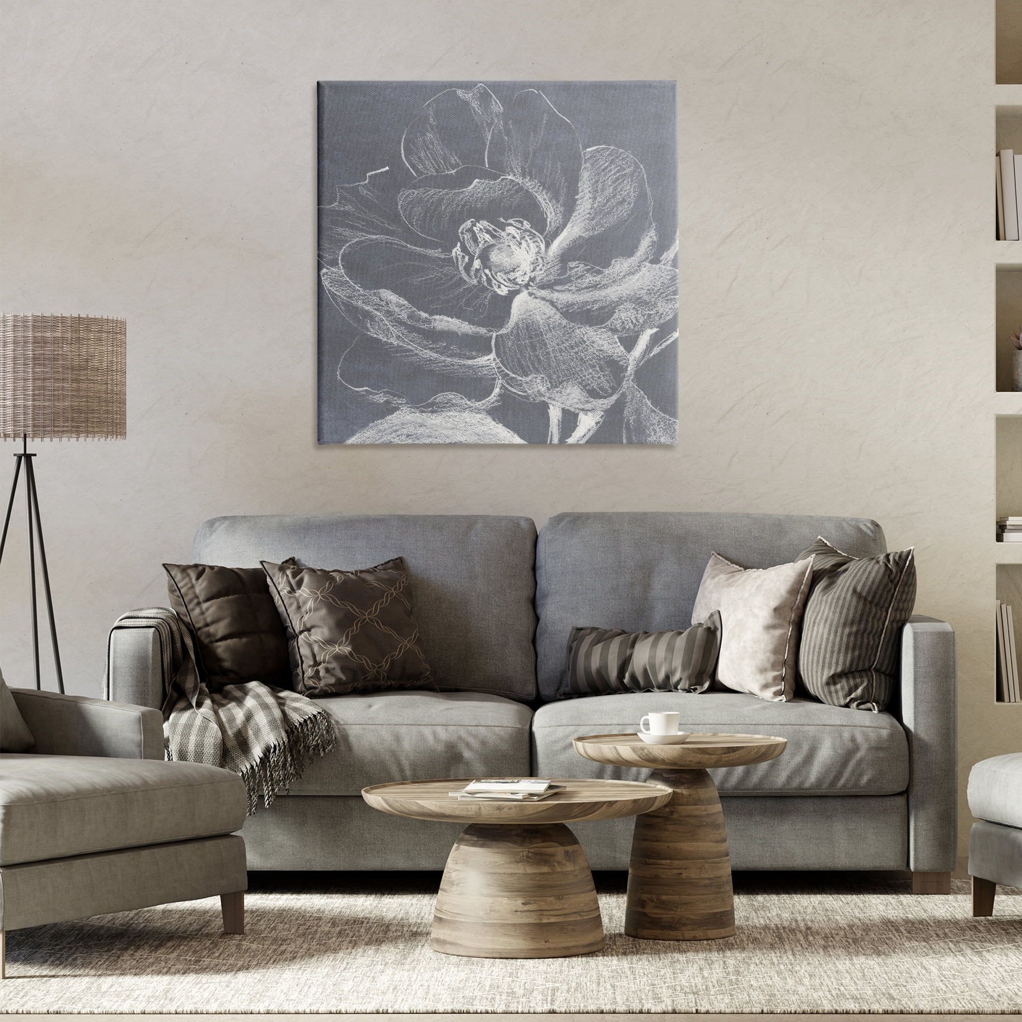 Stupell Industries Magnolia Sketch Impression Plants & Flowers Drawing Wrapped Canvas Art Print Wall Art, 30 x 30