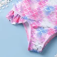thumbnail image 5 of PatPat Girls Tankinis Fish Scale Graphic Crossover Straps Ruffled One Piece Bathing Suit Sizes 5-12, 5 of 6