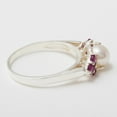 thumbnail image 5 of LBG British Made 9k White Gold Cultured Pearl & Ruby Womens Cluster Ring - 33 size options - Size 7.75, 5 of 6