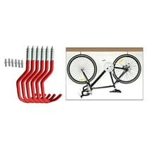 6-Pack Garage Hooks Heavy Duty Steel Anti-Slip Tool Hangers for Garage Wall Mount Hooks for Bike Garden Tools Ladders Broom Mop Storage Hanger