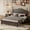 Walnut, variant on Euroco Wood Queen Size Platform Bed with Retro Style Headboard, White