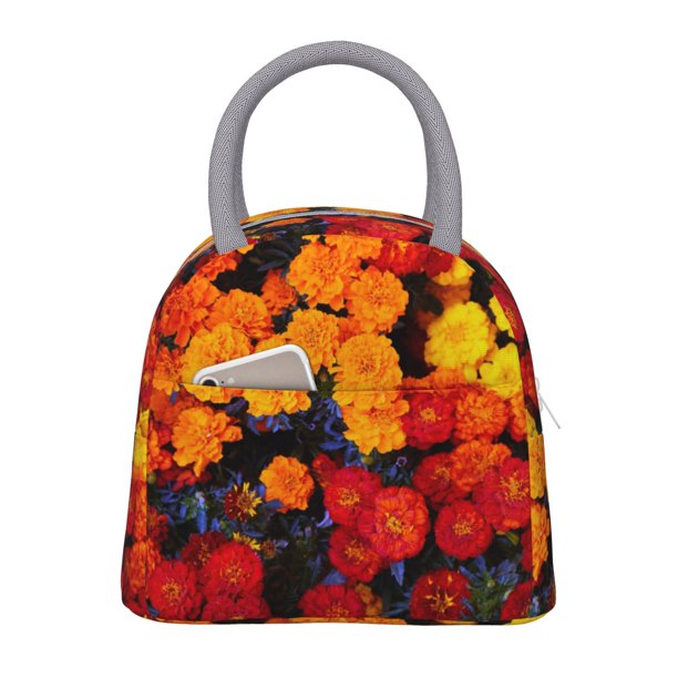 Balery Marigold Flowers In Different Colors Bolsa de Almuerzo para Mujeres, Caja de Almuerzo, Bolsa de Almuerzo Pequeña Impermeable, Tote de Almuerzo Reutilizable con Gran Capacidad