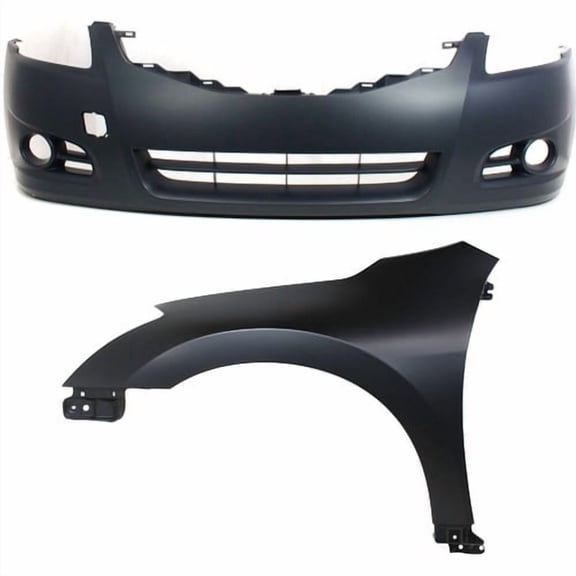 Front Bumper Cover Fender Kit For 2010-2012 Nissan Altima Primed Sedan 4-Door