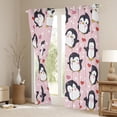 thumbnail image 3 of Manfei Kawaii Grey Penguin Black Out Curtains for Kid, Antarctic Wildlife Curtains Pack of 2 (42x63 Each), Girly Pink Cartoon Bedroom Curtains, Window Curtains Bedroom Decor, 3 of 6