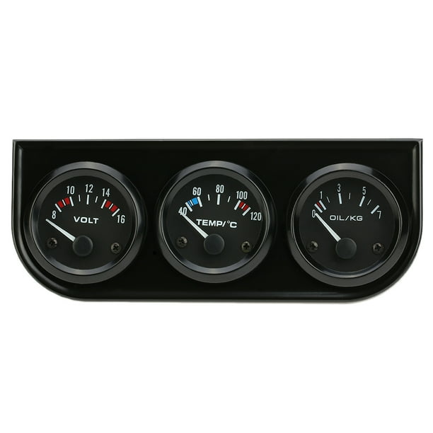 52mm Electronic Triple Gauge Kit Oil Pressure Water Temperature Gauge