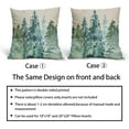 thumbnail image 6 of Watercolor Blue Green Christmas Tree Pillow Covers 20x20 Set of 2 Rustic Style Nature Forest Print Winter Decorative Throw Pillows Outdoor Farmhouse Linen Pillowcase Holiday Square Cushion Case, 6 of 6