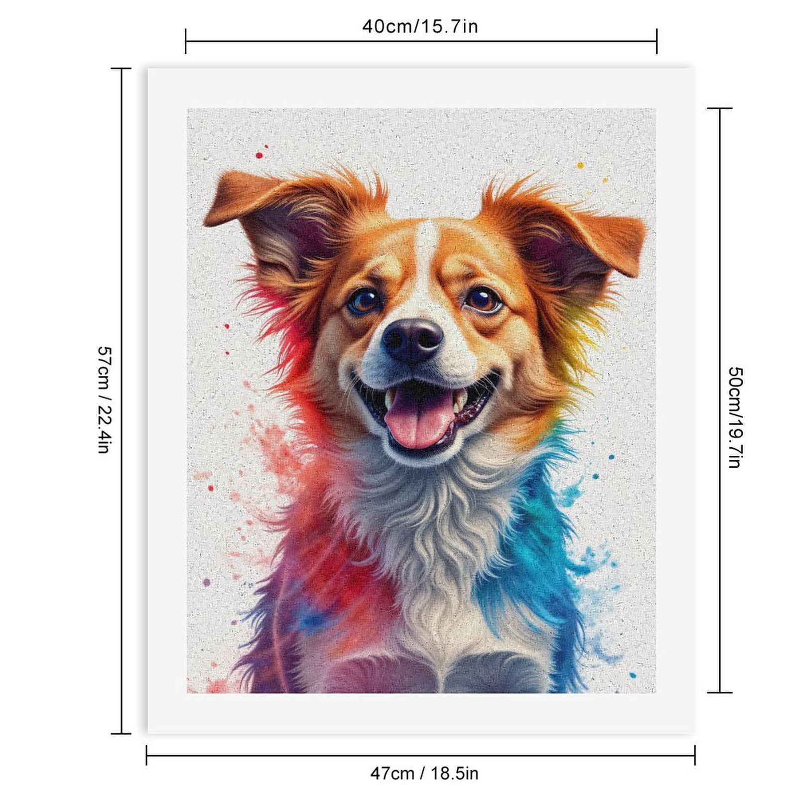Paint By Numbers Kit for Adults Beginner - DIY Colorful Dog Portrait Splash Art Canvas Painting Kits for Adults, Frameless Paint By Number for Adults for Home Wall Decor 16x20 Inch