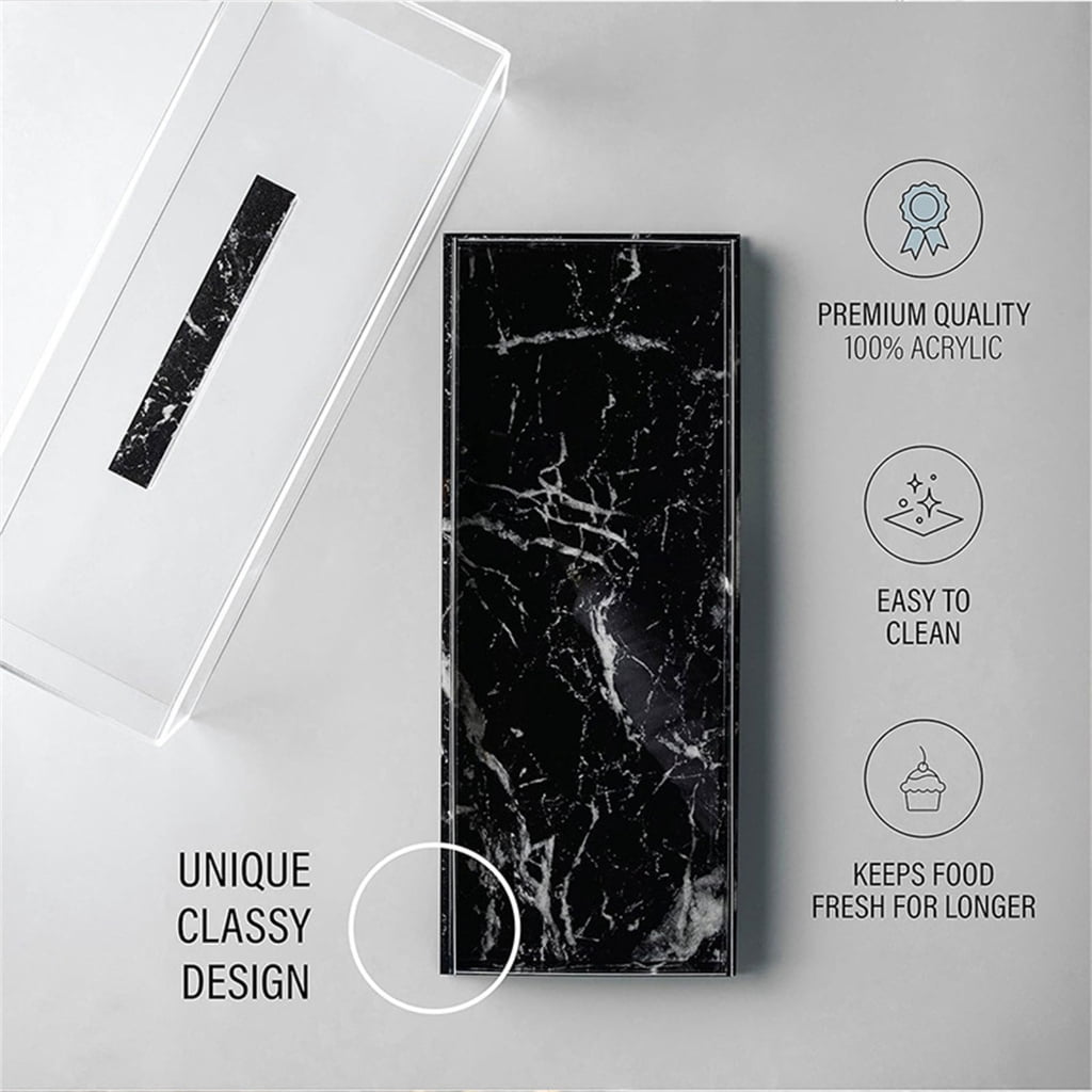 Acrylic Rectangular Cake Display Container Fashion Cake Tray with Cover