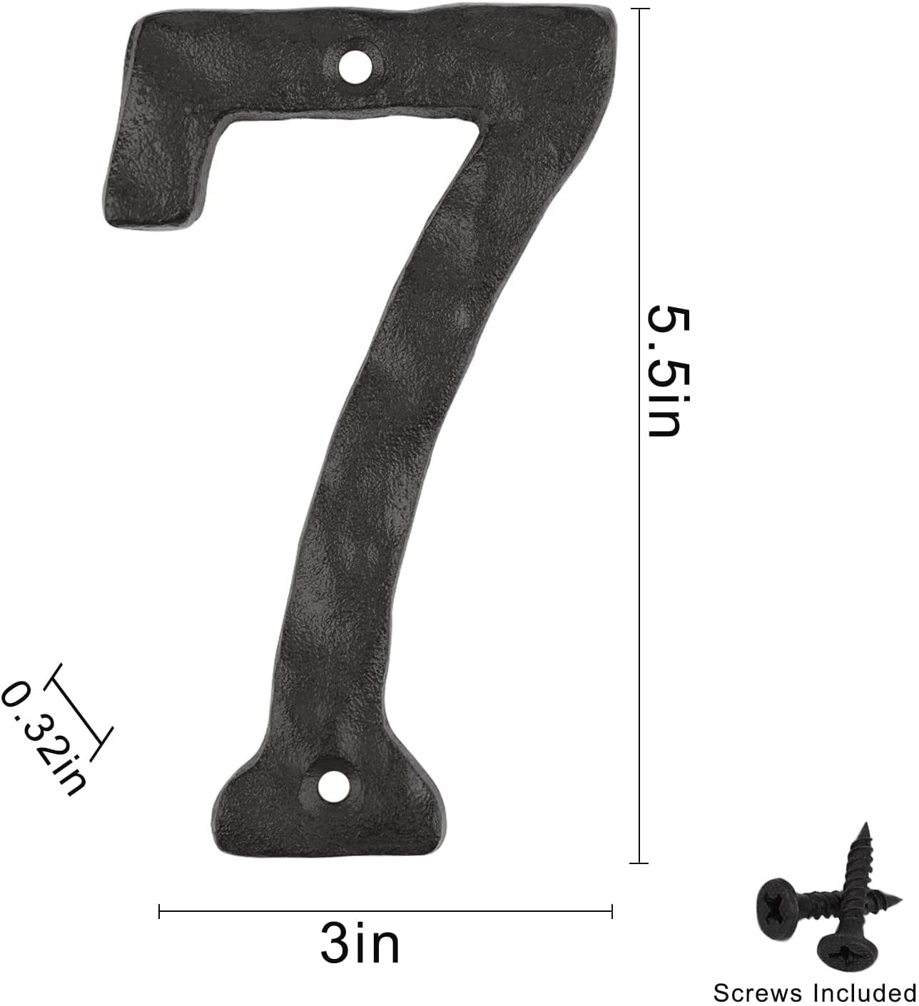 KINBOM 5.5 Inch Metal House Number with No Light Number 0 Cast Iron House Numbers Modern Floating Door Mailbox Address Street Number for House Outside