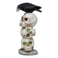 thumbnail image 6 of Gothic Raven Crow Bird Perching On Totem Stacked Skulls With LED Light Statue, 6 of 7