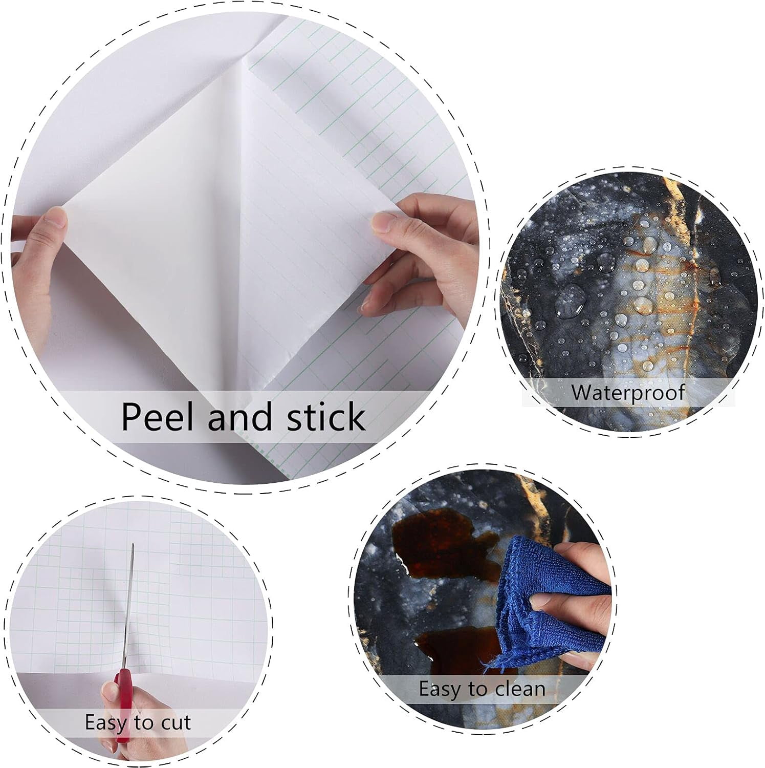 EP Marble Black Contact Paper Peel and Stick Countertops Gold Contact Paper Peel and Stick for Kitchen Backsplash Waterproof Black Wallpaper Vinyl Marble Shelf Liner Counter Top Wallpapers24" x 394''